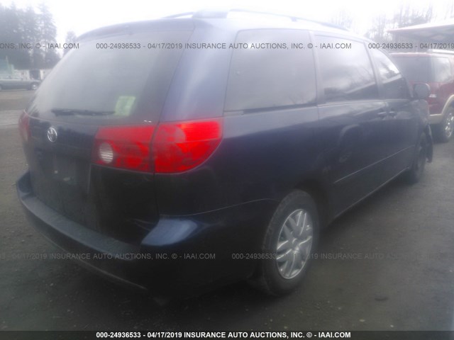 5TDZA23CX6S569921 - 2006 TOYOTA SIENNA CE/LE BLUE photo 4