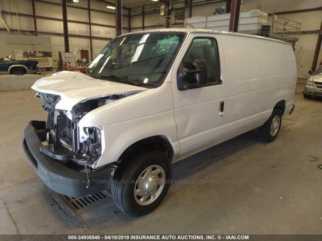 1FTNE1EW7EDA39291 - 2014 FORD ECONOLINE E150 VAN WHITE photo 2