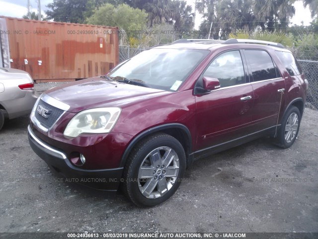 1GKLRNED8AJ150711 - 2010 GMC ACADIA SLT-2 RED photo 2