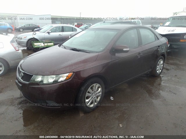 KNAFU4A25A5050223 - 2010 KIA FORTE EX MAROON photo 2