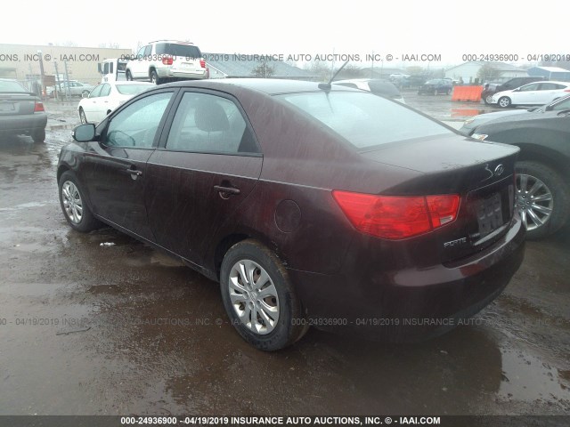 KNAFU4A25A5050223 - 2010 KIA FORTE EX MAROON photo 3