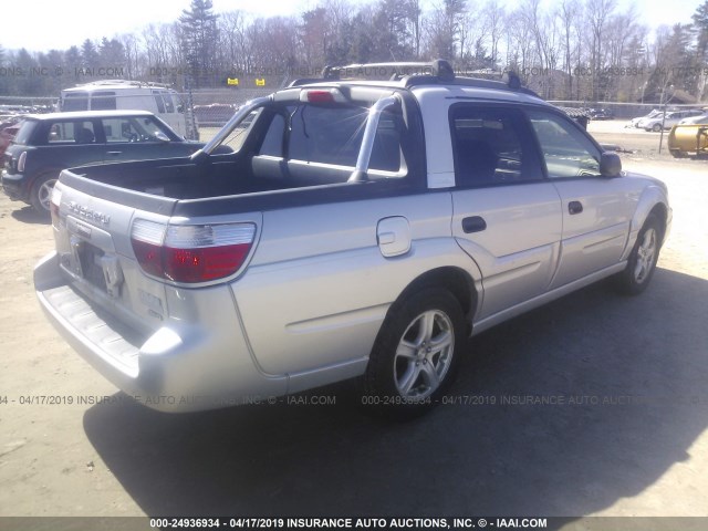 4S4BT62C467103413 - 2006 SUBARU BAJA SPORT SILVER photo 4