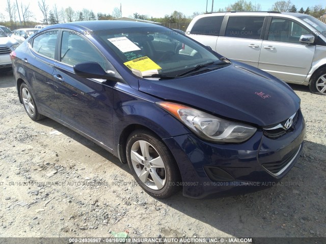 5NPDH4AE4DH405122 - 2013 HYUNDAI ELANTRA GLS/LIMITED BLUE photo 1