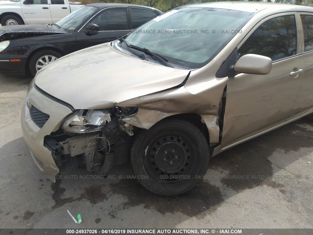 1NXBU4EE0AZ307747 - 2010 TOYOTA COROLLA S/LE/XLE GOLD photo 6