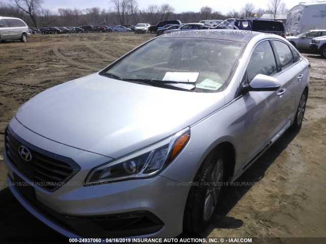 5NPE34AF0GH284007 - 2016 HYUNDAI SONATA SPORT/LIMITED SILVER photo 2