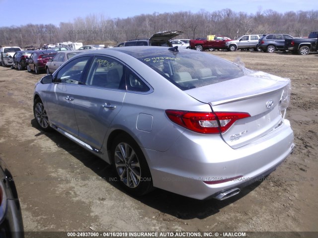 5NPE34AF0GH284007 - 2016 HYUNDAI SONATA SPORT/LIMITED SILVER photo 3