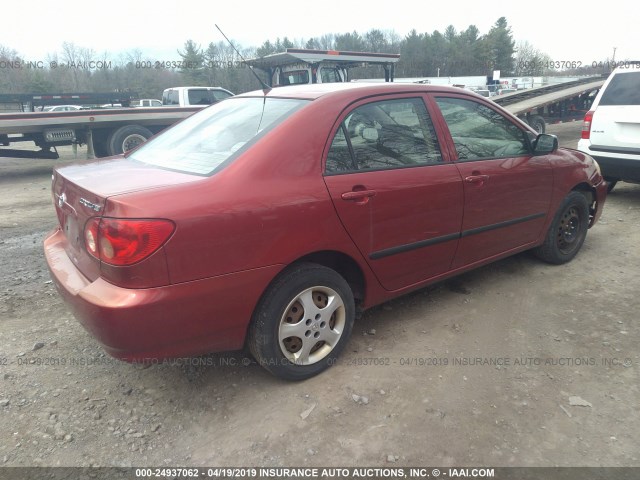 2T1BR32E95C434309 - 2005 TOYOTA COROLLA CE/LE/S RED photo 4