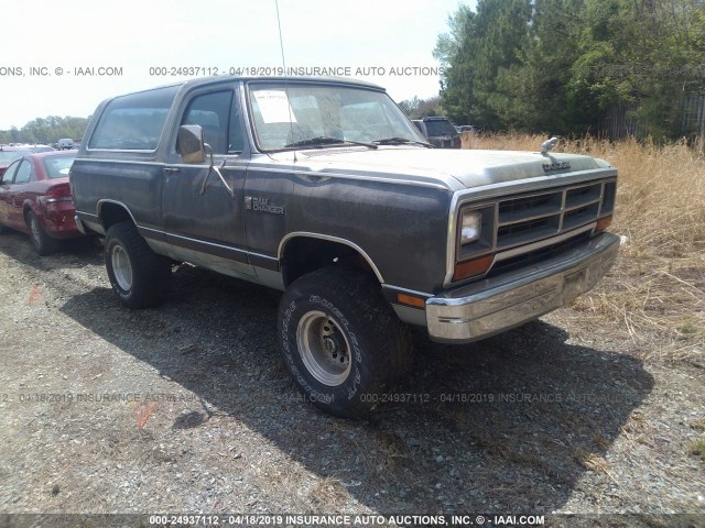 3B4GW12T8GM637331 - 1986 DODGE RAMCHARGER AW-100 GRAY photo 1