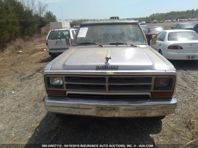 3B4GW12T8GM637331 - 1986 DODGE RAMCHARGER AW-100 GRAY photo 6