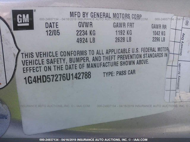 1G4HD57276U142788 - 2006 BUICK LUCERNE CXL SILVER photo 8