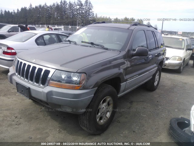 1J4GW48N4YC383398 - 2000 JEEP GRAND CHEROKEE LAREDO GRAY photo 2