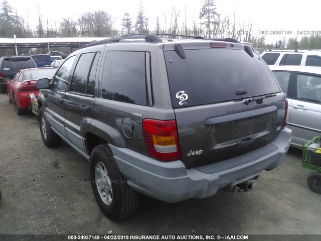 1J4GW48N4YC383398 - 2000 JEEP GRAND CHEROKEE LAREDO GRAY photo 3