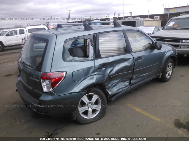 JF2SH61629H766383 - 2009 SUBARU FORESTER 2.5X BLUE photo 4