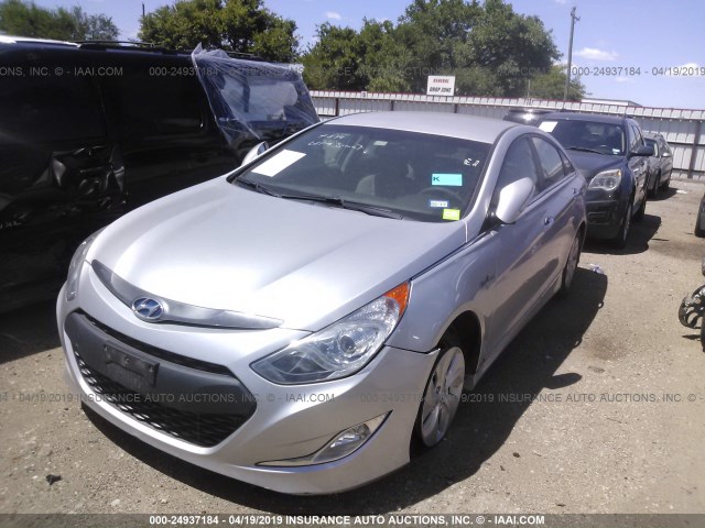 KMHEC4A4XDA068971 - 2013 HYUNDAI SONATA HYBRID SILVER photo 2