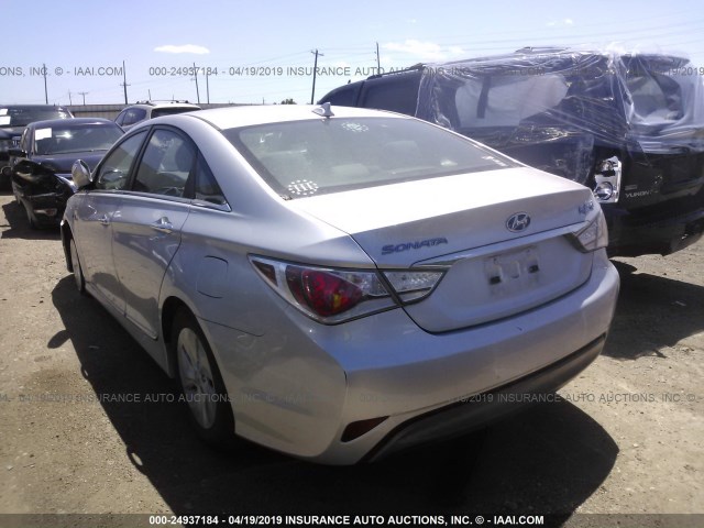 KMHEC4A4XDA068971 - 2013 HYUNDAI SONATA HYBRID SILVER photo 3