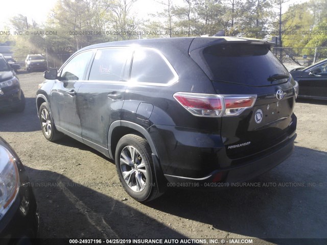 5TDBKRFH0GS332886 - 2016 TOYOTA HIGHLANDER LE/LE PLUS BLACK photo 3