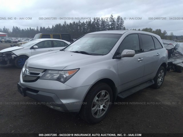 2HNYD284X7H527294 - 2007 ACURA MDX TECHNOLOGY SILVER photo 2