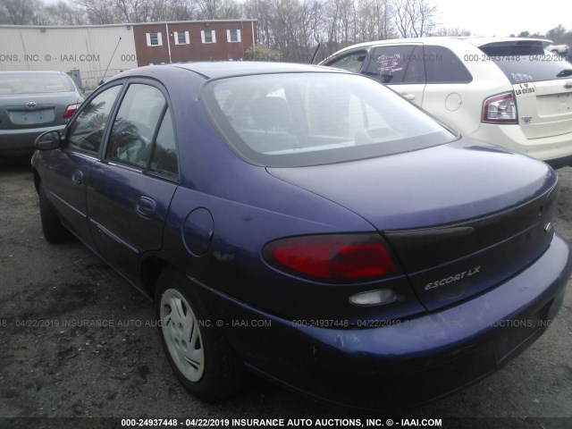 1FALP13P9VW138301 - 1997 FORD ESCORT LX/SPORT PURPLE photo 3