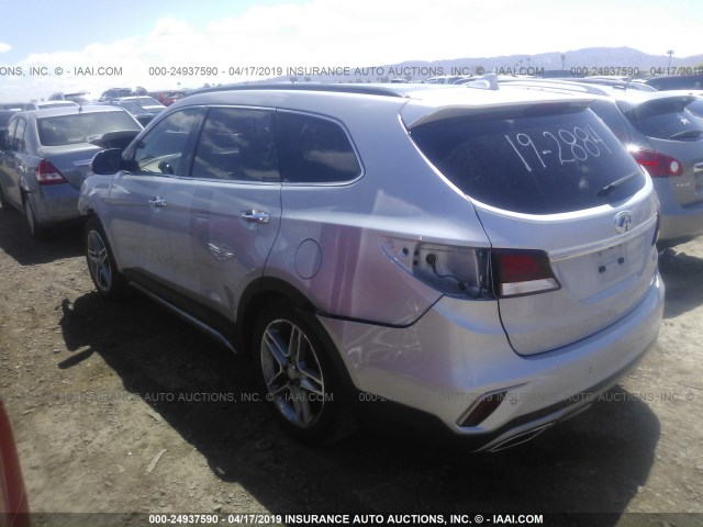 KM8SR4HF3HU185062 - 2017 HYUNDAI SANTA FE SE/LIMITED SILVER photo 3