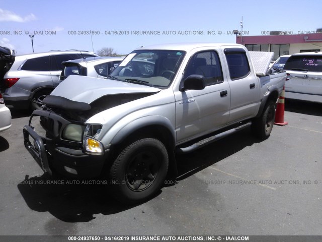 5TEGN92N43Z291118 - 2003 TOYOTA TACOMA DOUBLE CAB PRERUNNER SILVER photo 2
