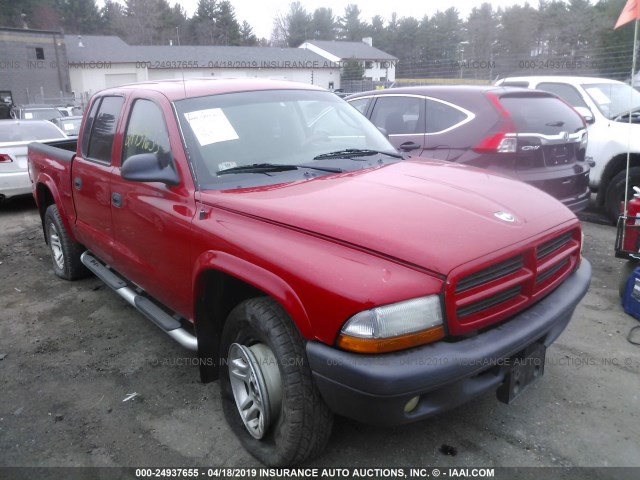 1D7HG38X73S212233 - 2003 DODGE DAKOTA QUAD SPORT RED photo 1