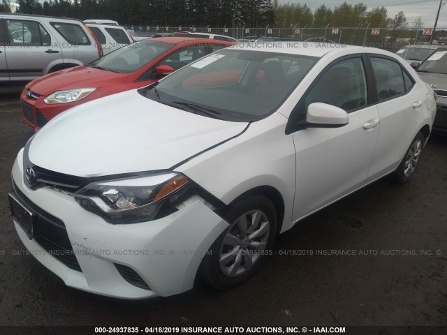 5YFBURHE6FP248866 - 2015 TOYOTA COROLLA L/LE/LE PLS/PRM/S/S PLS WHITE photo 2