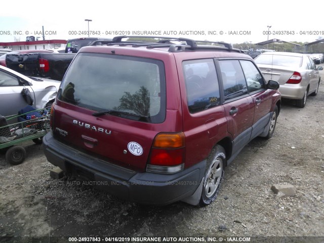 JF1SF6355XH747581 - 1999 SUBARU FORESTER L RED photo 4