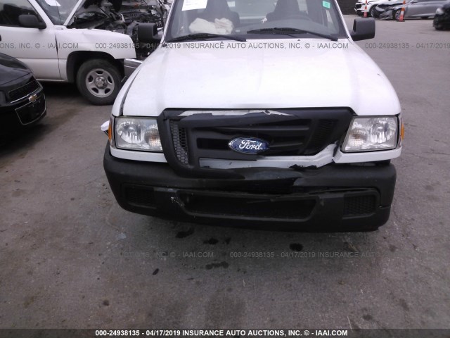 1FTYR10U56PA05115 - 2006 FORD RANGER WHITE photo 6