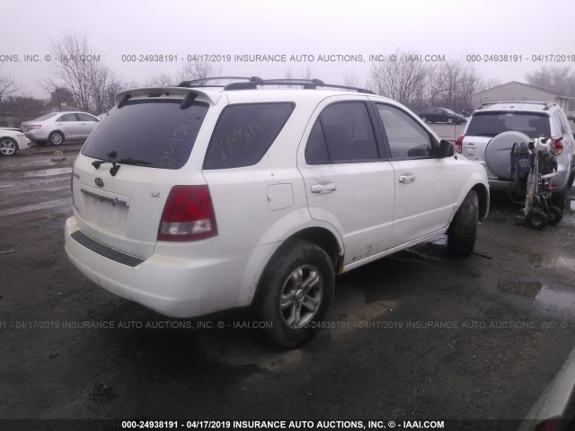 KNDJC733X65530952 - 2006 KIA SORENTO EX/LX WHITE photo 4