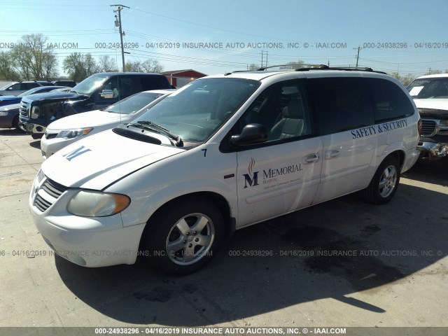 2D4GP44L67R149845 - 2007 DODGE GRAND CARAVAN SXT WHITE photo 2