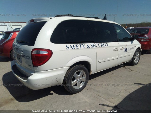 2D4GP44L67R149845 - 2007 DODGE GRAND CARAVAN SXT WHITE photo 4