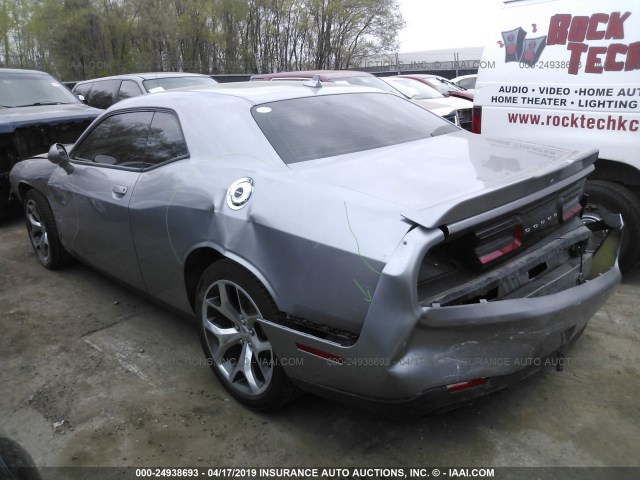 2C3CDZBG4FH724024 - 2015 DODGE CHALLENGER SXT PLUS SILVER photo 3