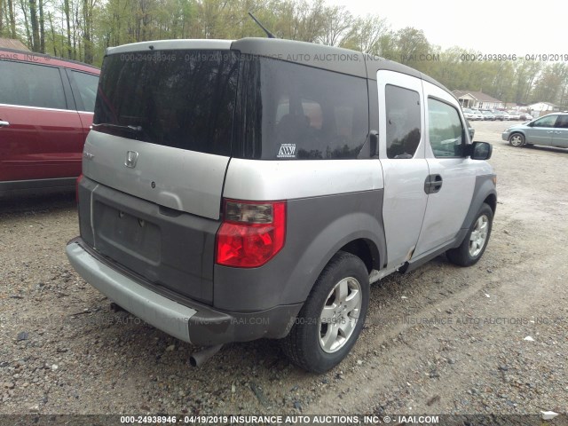 5J6YH28543L032020 - 2003 HONDA ELEMENT EX SILVER photo 4