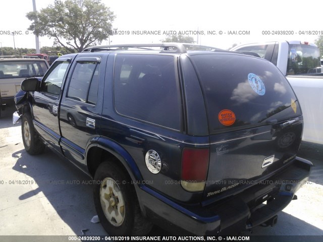 1GNDT13W3X2240292 - 1999 CHEVROLET BLAZER BLUE photo 3