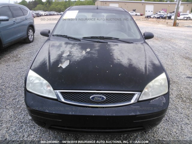 1FAHP34N75W254482 - 2005 FORD FOCUS ZX4 BLACK photo 6