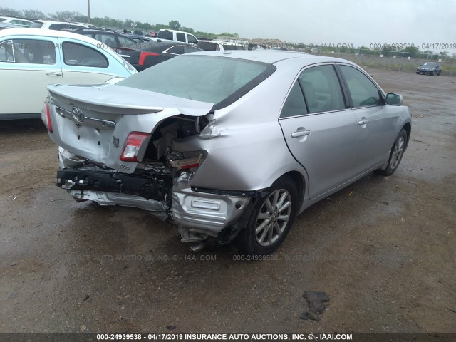 4T1BK3EK4AU114832 - 2010 TOYOTA CAMRY SE/LE/XLE SILVER photo 4