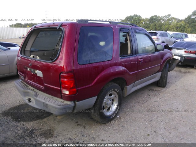 1FMYU60E53UA69992 - 2003 FORD EXPLORER SPORT RED photo 4