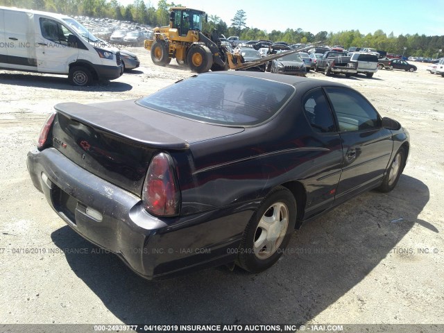 2G1WX15KX19240856 - 2001 CHEVROLET MONTE CARLO SS იასამნისფერი ფოტო 4