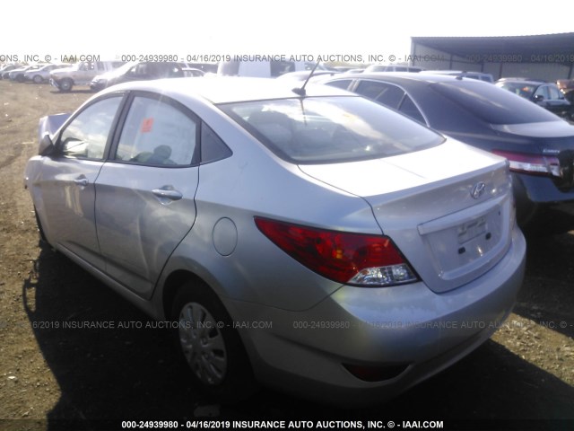 KMHCT4AE7DU439891 - 2013 HYUNDAI ACCENT GLS/GS SILVER photo 3