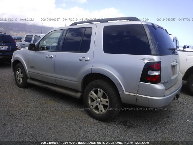 1FMEU73E87UB09945 - 2007 FORD EXPLORER XLT SILVER photo 3