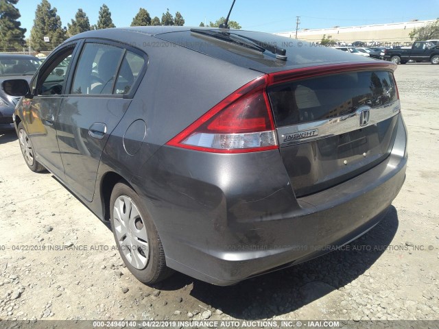 JHMZE2H54CS005116 - 2012 HONDA INSIGHT LX GRAY photo 3