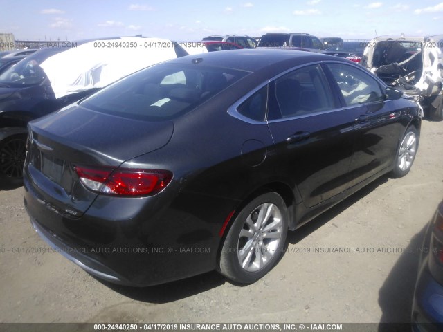 1C3CCCABXFN604273 - 2015 CHRYSLER 200 LIMITED BLACK photo 4