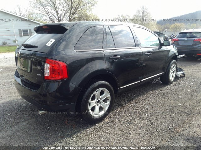 2FMDK3JC9EBA49690 - 2014 FORD EDGE SEL BLACK photo 4