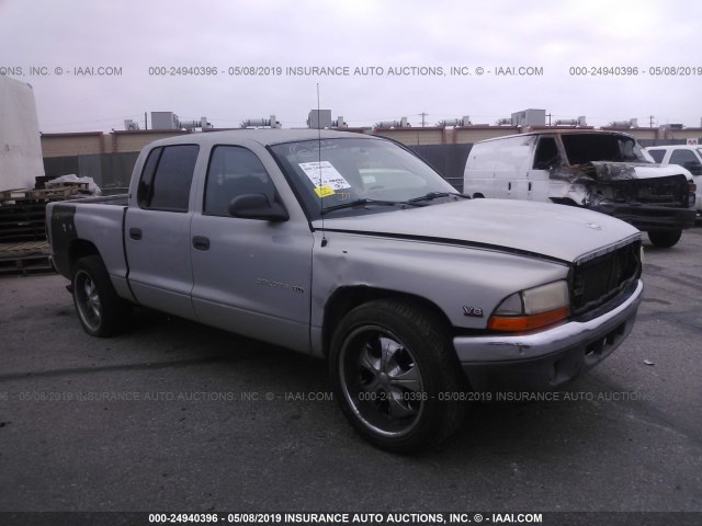 1B7GL2AZ8YS723044 - 2000 DODGE DAKOTA QUAD GRAY photo 1