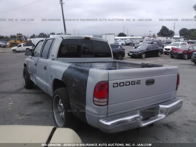 1B7GL2AZ8YS723044 - 2000 DODGE DAKOTA QUAD GRAY photo 3