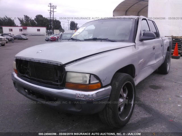 1B7GL2AZ8YS723044 - 2000 DODGE DAKOTA QUAD GRAY photo 6