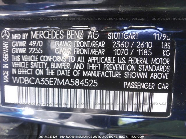 WDBCA35E7MA584525 - 1991 MERCEDES-BENZ 420 SEL BLACK photo 9