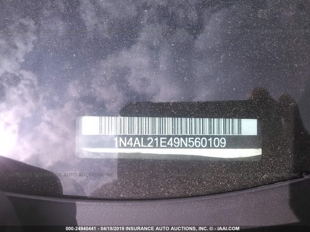 1N4AL21E49N560109 - 2009 NISSAN ALTIMA 2.5/2.5S WHITE photo 9