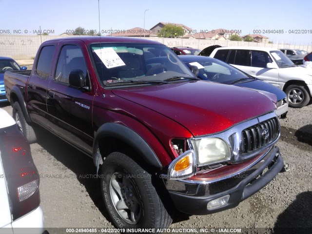 5TEGN92N93Z251763 - 2003 TOYOTA TACOMA DOUBLE CAB PRERUNNER BURGUNDY photo 1