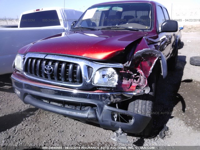 5TEGN92N93Z251763 - 2003 TOYOTA TACOMA DOUBLE CAB PRERUNNER BURGUNDY photo 6